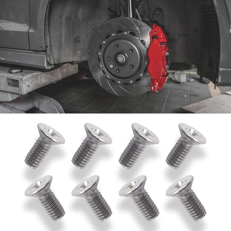 HEVLE 8pcs Stainless Steel Brake Disc Rotor Screws, Car Brake Disc Rotor Screws, 93600-06014-0H Disc Brake Caliper Tool Set for Front and Rear Compatible with Acura, Honda, Kia, Hyundai (8PCS) - Image 1